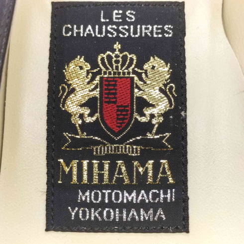 ミハマ MIHAMA 日本製 MOTOMACHI YOKOHAMA スクエアトゥ リボン ヒール パンプス レディース JPN:23.5