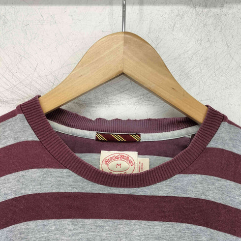 ブルックスブラザーズ BROOKS BROTHERS ロゴ刺繍 ボーダー ロングスリーブ カットソー メンズ import:M