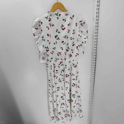 トッコクローゼット tocco closet パール釦 パワーショルダー ボウタイリボン チェリープリント ワンピース レディース JPN:M