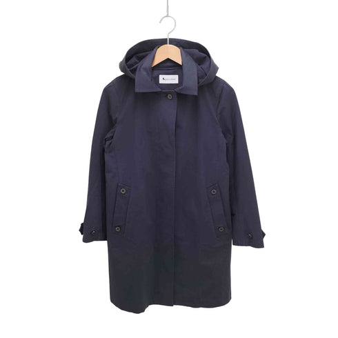 アクアスキュータム AQUASCUTUM フーデッド 比翼 ステンカラーコート レディース 6