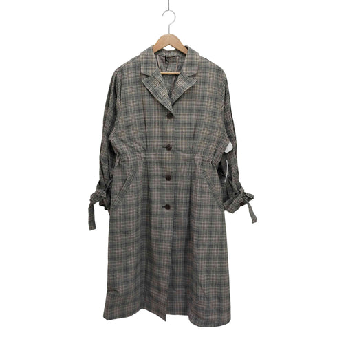 ランバンオンブルー LANVIN en Bleu チェック柄 ロング チェスターコート レディース 38