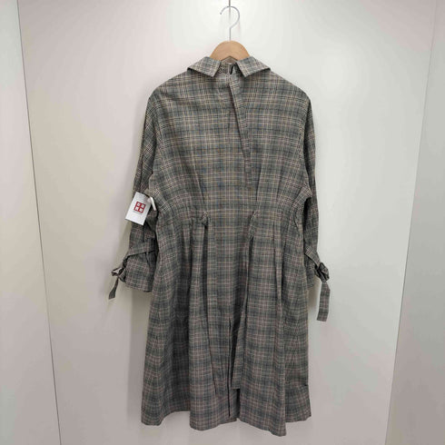 ランバンオンブルー LANVIN en Bleu チェック柄 ロング チェスターコート レディース 38