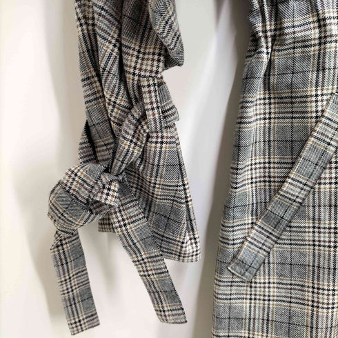 ランバンオンブルー LANVIN en Bleu チェック柄 ロング チェスターコート レディース 38