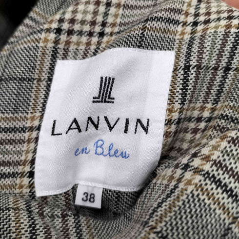 ランバンオンブルー LANVIN en Bleu チェック柄 ロング チェスターコート レディース 38