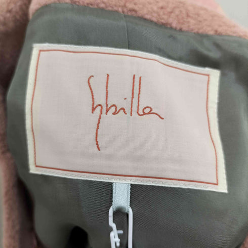 シビラ Sybilla アンゴラ混 バンドカラーコート レディース M