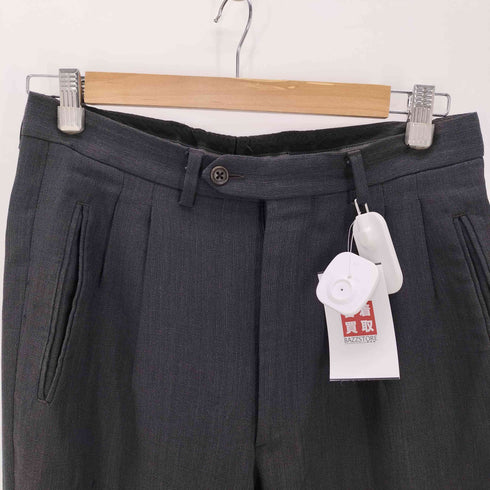 ジョルジオアルマーニ Giorgio Armani 90S イタリア製 PURE VIRGIN WOOL バージンウール 2タック ワイド スラックス パンツ OPTI ジップ 裾ダブル メンズ 46
