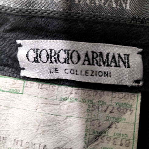 ジョルジオアルマーニ Giorgio Armani 90S イタリア製 PURE VIRGIN WOOL バージンウール 2タック ワイド スラックス パンツ OPTI ジップ 裾ダブル メンズ 46