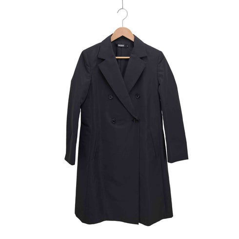 ダナキャランニューヨーク DKNY スクラッチ加工 ダブルブレスト ロングコート レディース 6