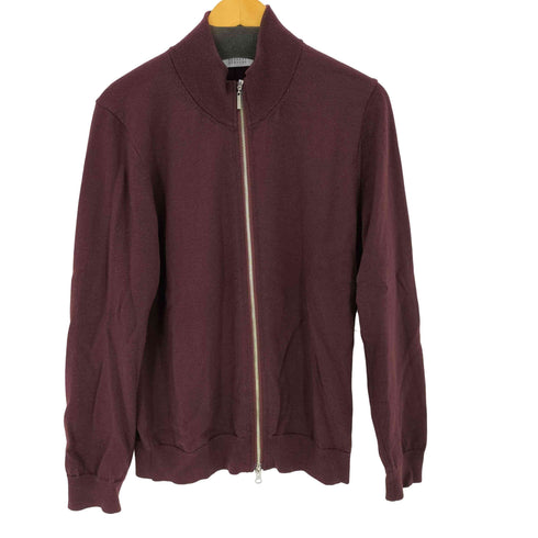 バーニーズニューヨーク BARNEYS NEWYORK ウール100%ダブルジップドライバーズニット メンズ import:M