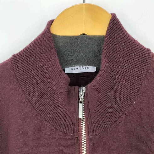 バーニーズニューヨーク BARNEYS NEWYORK ウール100%ダブルジップドライバーズニット メンズ import:M