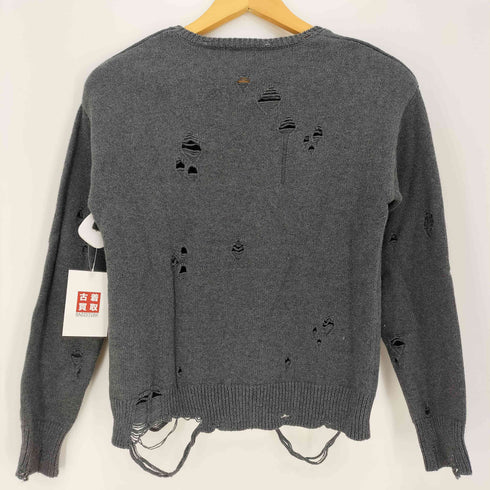 ナイン NINE ダメージ加工 カシミヤ混 ニット レディース FREE