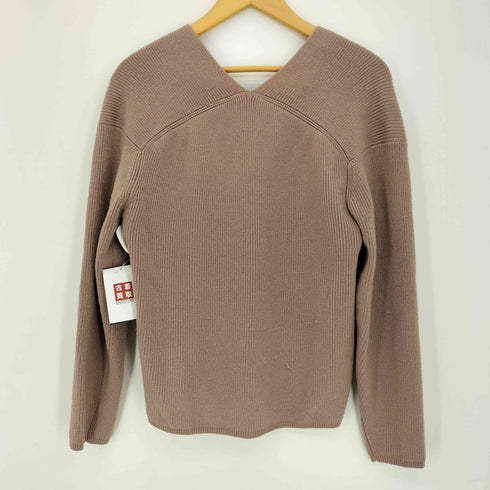 クラネ CLANE V-NECK BACK DROP KNIT TOPS レディース 0