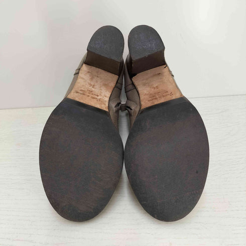 HENRY CUIR サイドジップ ヒールブーツ レディース 36