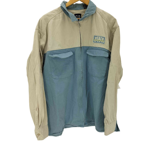 ギャップ Gap 90S デカタグ PWR 企業ロゴ ワッペン バイカラー ジップアップ ワーク ジャケット メンズ import:L