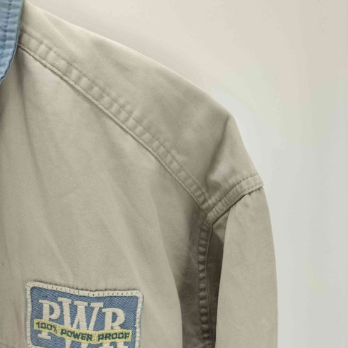 ギャップ Gap 90S デカタグ PWR 企業ロゴ ワッペン バイカラー ジップアップ ワーク ジャケット メンズ import:L