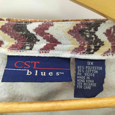 CST blues ネックコード ネイティブ柄 総柄 プルオーバー メンズ 3x