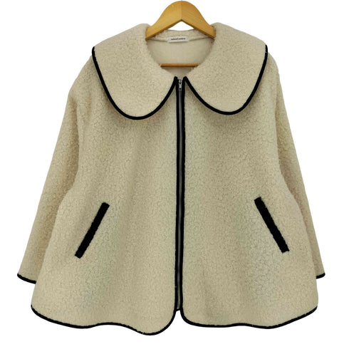 ナチュラルクチュール natural couture 24aw ビッグ衿ループブークレショートコート レディース FREE