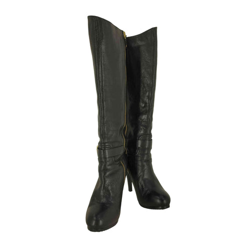 サックスフィフスアベニュー SAKS FIFTH AVENUE レザー ロング ブーツ レディース 7 1/2 M