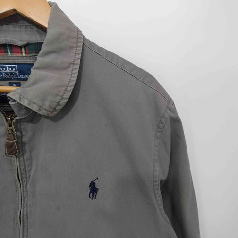 ポロバイラルフローレン Polo by RALPH LAUREN 90s ポニー刺繍 裏地タータンチェック スウィングトップ ジャケット メンズ import:L