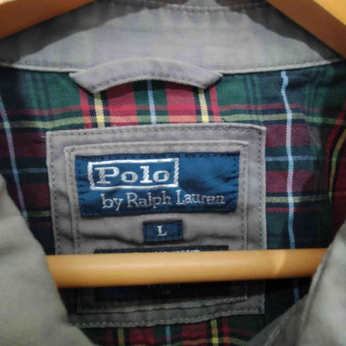 ポロバイラルフローレン Polo by RALPH LAUREN 90s ポニー刺繍 裏地タータンチェック スウィングトップ ジャケット メンズ import:L