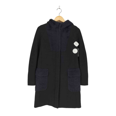 マックスマーラ MAX MARA cashmere カシミヤ&アルパカ混 フーディーコート レディース 38