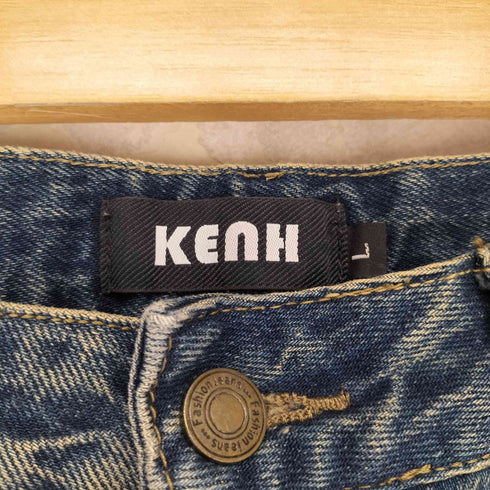 KENH Y2K ウォッシュド加工 デニムバギーパンツ レディース L