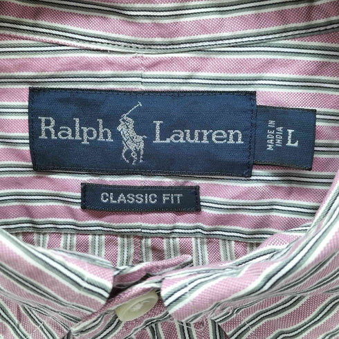 ラルフローレン RALPH LAUREN CLASSIC FIT ストライプボタンダウンシャツ メンズ L