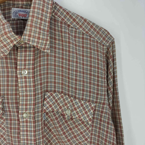 リーバイス Levis 70S 白タブ ガーゼ チェック レギュラーカラーシャツ メンズ import:L