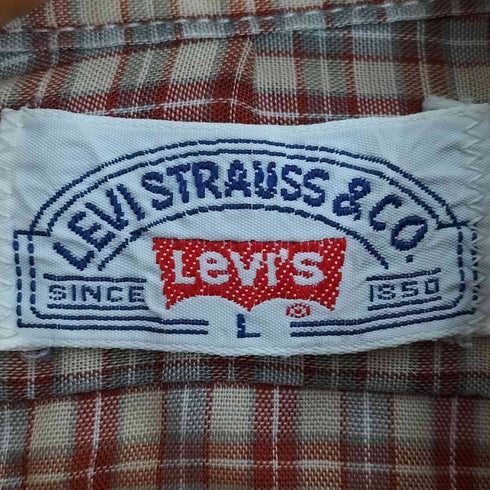 リーバイス Levis 70S 白タブ ガーゼ チェック レギュラーカラーシャツ メンズ import:L