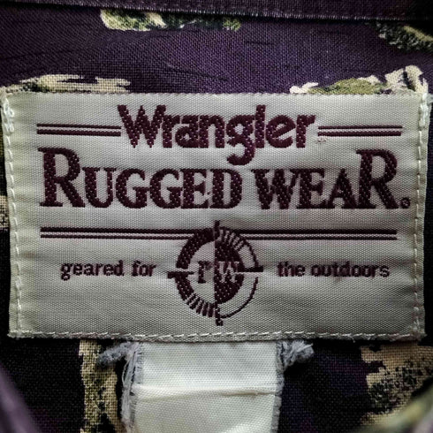 ラングラー Wrangler RUGGED WEAR 葉柄 レギュラーカラーシャツ メンズ