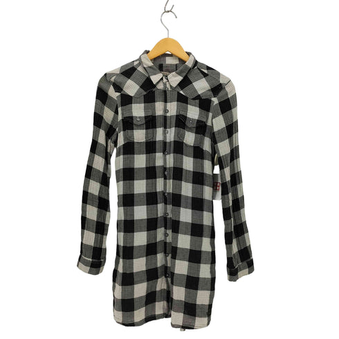 ディーゼル DIESEL 00S 裾 ロゴ ガーゼ ブロック チェック L/S ロング シャツ Y2K メンズ import:M