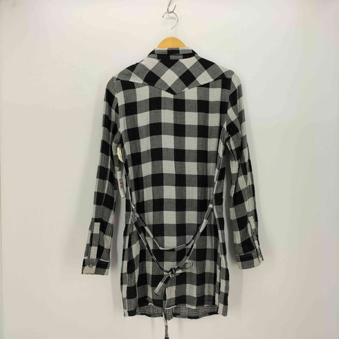 ディーゼル DIESEL 00S 裾 ロゴ ガーゼ ブロック チェック L/S ロング シャツ Y2K メンズ import:M