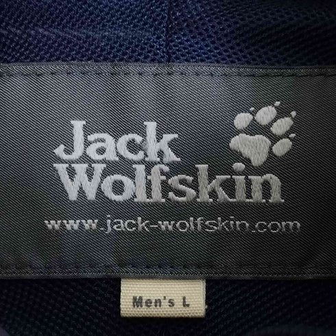 ジャックウルフスキン JACK WOLFSKIN ロゴ刺繍 フード内蔵 ナイロンジャケット メンズ import:L