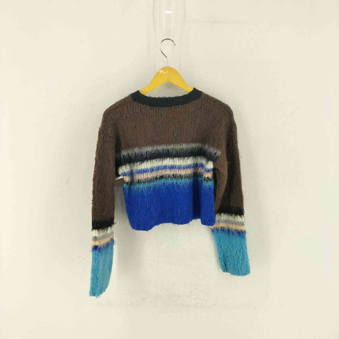 メゾンスペシャル MAISON SPECIAL Multi Border Short Length Knit Tops レディース FREE