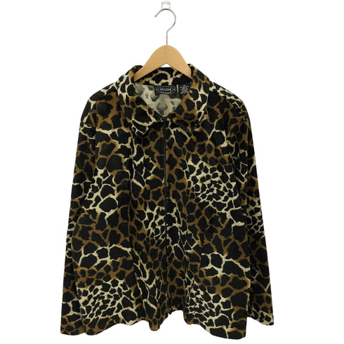 SELENE SPORT ジップアップ レオパード フリースジャケット メンズ 2X