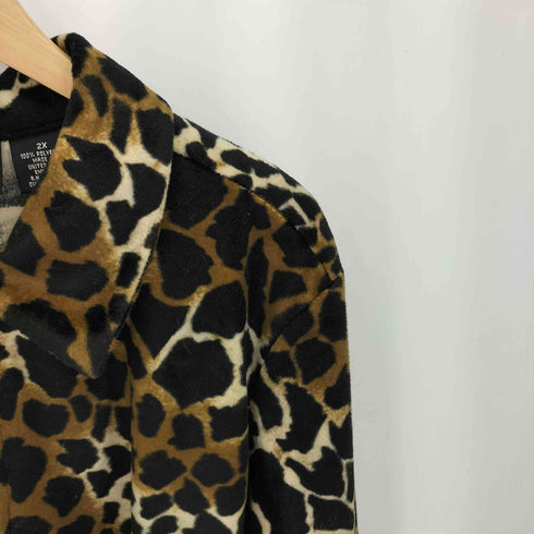 SELENE SPORT ジップアップ レオパード フリースジャケット メンズ 2X