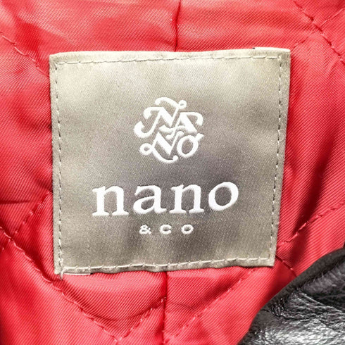 ナノユニバース NANO universe 裏地 キルティング シープレザー シングル ライダース ジャケット メンズ JPN:S