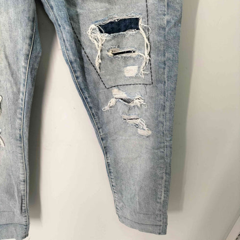 デンハム DENHAM HEIDI STRAIGHT FIT パッチワーク ストレートデニム レディース US:26-27
