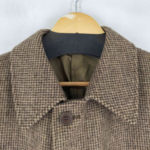 UOMO LEBOLE チェック柄 ステンカラーコート メンズ