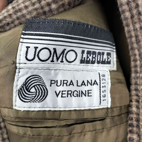 UOMO LEBOLE チェック柄 ステンカラーコート メンズ