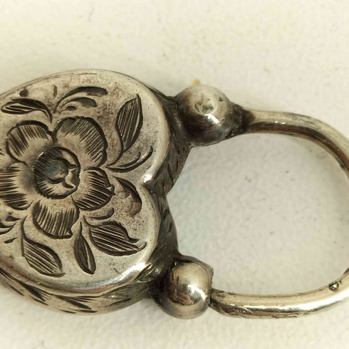 Antique Victorian Silver Heart Padlok Clasp Pendant メンズ