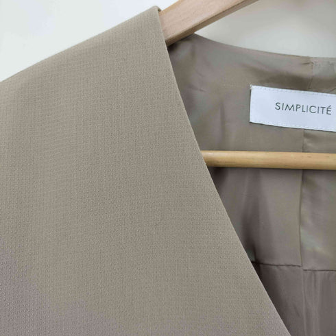 シンプリシテェ SIMPLICITE ノーカラーボックスタックコート レディース