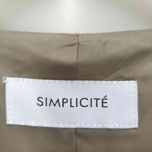 シンプリシテェ SIMPLICITE ノーカラーボックスタックコート レディース