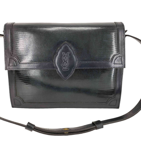 イヴサンローラン Yves Saint Laurent OLD リザード型押し ワンショルダーバッグ レディース
