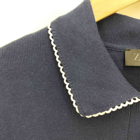 ザラ ZARA ピーターパンカラーニットジャケット カーディガン レディース import:M