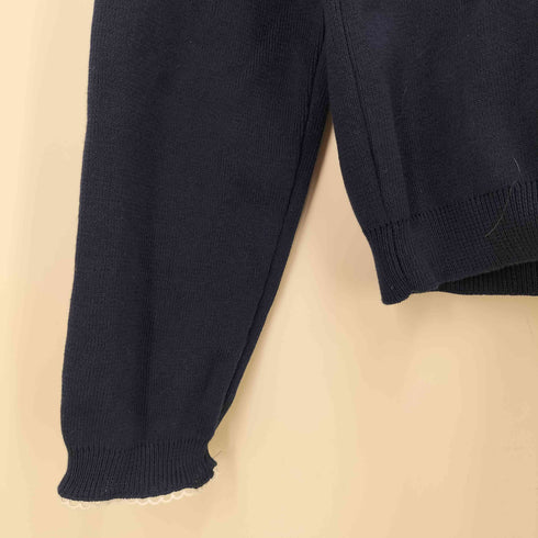 ザラ ZARA ピーターパンカラーニットジャケット カーディガン レディース import:M