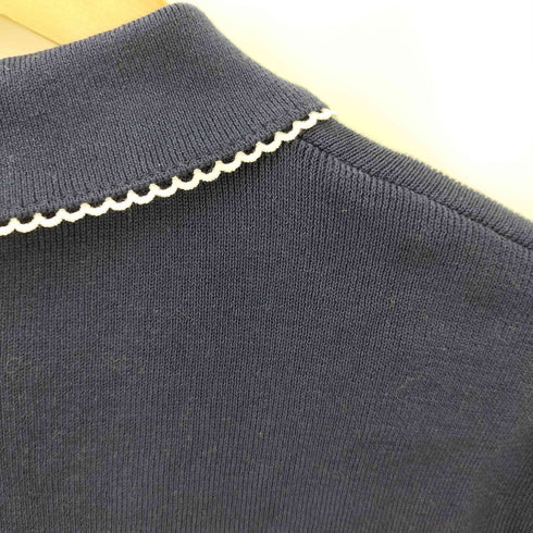 ザラ ZARA ピーターパンカラーニットジャケット カーディガン レディース import:M