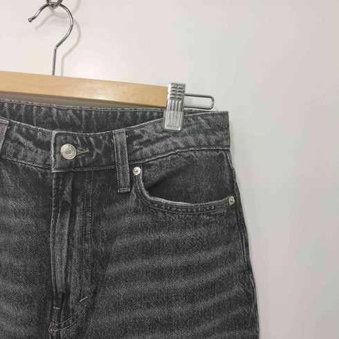 エイチアンドエム H&M バレルレッグ ルーズフィット ハイウエスト ジーンズ ブラック レディース EUR:34