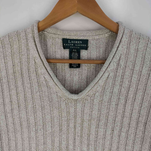 ローレンラルフローレン LAUREN RALPH LAUREN 80-90s PETITE シルクリネン ロールネックニット レディース import:L