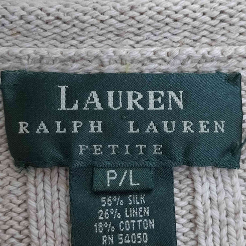 ローレンラルフローレン LAUREN RALPH LAUREN 80-90s PETITE シルクリネン ロールネックニット レディース import:L